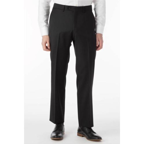 Ballin super 130s loro piana wool gabardine flat front trouser - park traditional fit in black