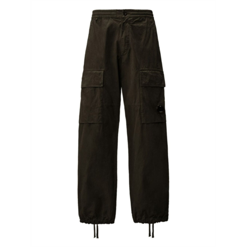 C.P. COMPANY black cotton cargo loose sweatpants