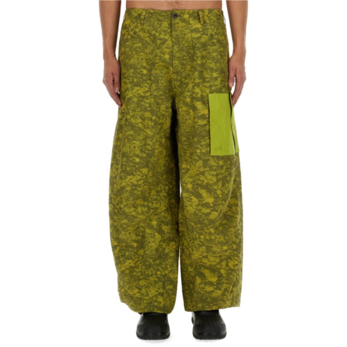 Ten C wide-leg cargo pants with textured pattern