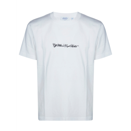 OFF-WHITE white script logo front graphic t-shirt