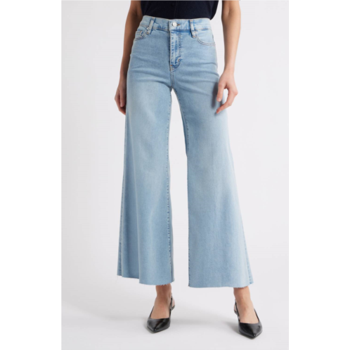 FRAME le palazzo crop wide leg jeans in tribute raw after