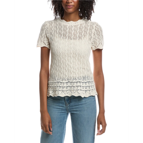 Current/Elliott pointelle knit pullover blouse