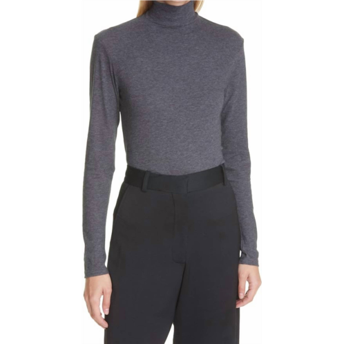 FRAME le mid turtle neck sweater in charcoal heather