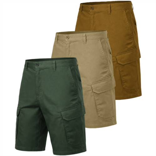 Blu Rock mens cotton flex-stretch cargo shorts-3 pack