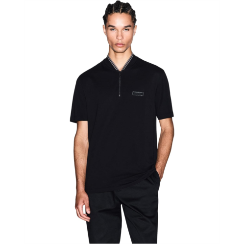 Mens Armani Exchange Zip Cotton Polo