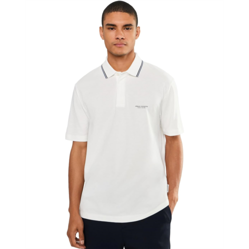Mens Armani Exchange Short Sleeve Cotton Wording Polo
