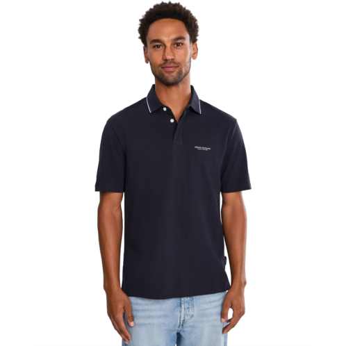 Mens Armani Exchange Short Sleeve Cotton Wording Polo