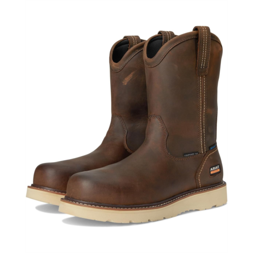 Mens Ariat Work Rebar Wedge Pull-On Waterproof Composite Toe Work Boots