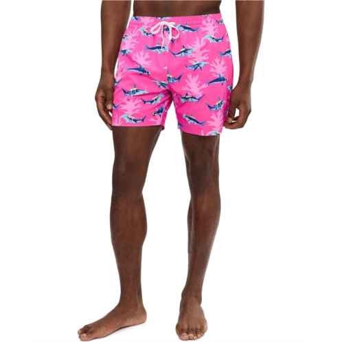 Chubbies The Great Pink Sharks 5.5 (Classic Lined Swim Trunks)