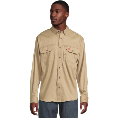 Mens Ariat Work FR Solid Vent Long Sleeve Work Shirt