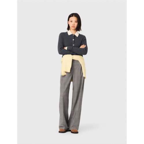 Maje amour round-neck rib knit cardigan