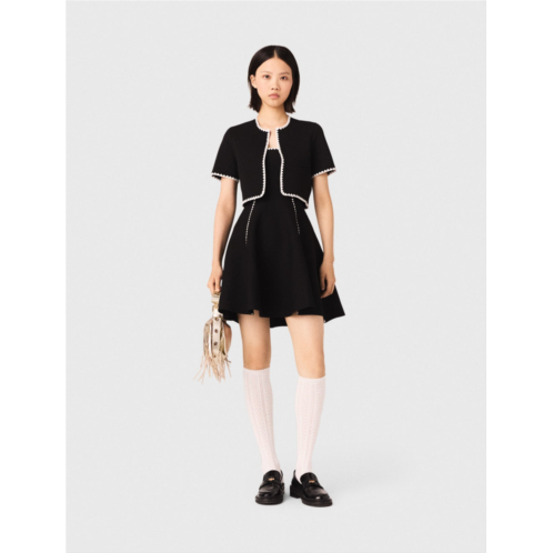 Maje topstitched cropped cardigan