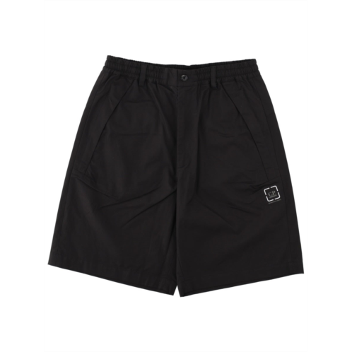C.P. COMPANY black metropolis elastic waistband cotton shorts
