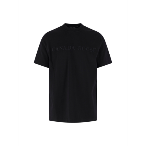 CANADA GOOSE black short-sleeve embossed cotton logo t-shirt