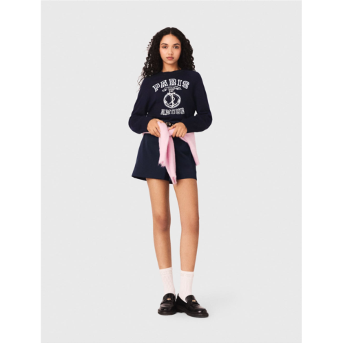 Maje round neck slogan sweater