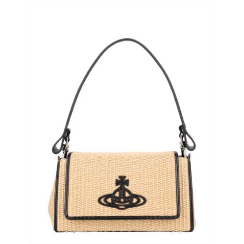 VIVIENNE WESTWOOD hazel woven beige emblem handbag