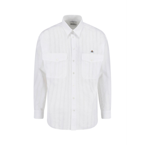 VIVIENNE WESTWOOD white achilles striped cotton shirt