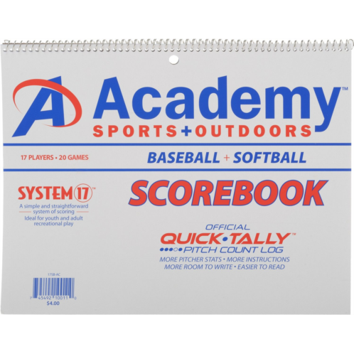 Academy Sports Outdoors System-17 Scorebook for Baseball and Softball