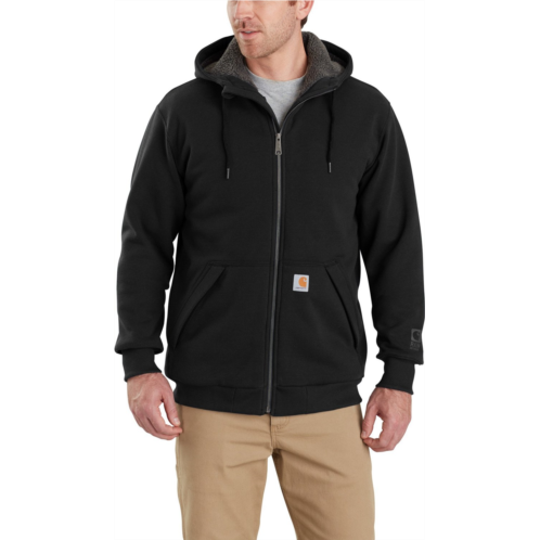 Carhartt Mens Rain Defender Rockland Sherpa Lined Hooded Sweatshirt Black