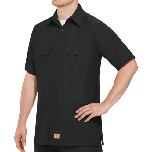 Red Kap Mens Rip Stop Short Sleeve Shirt Black