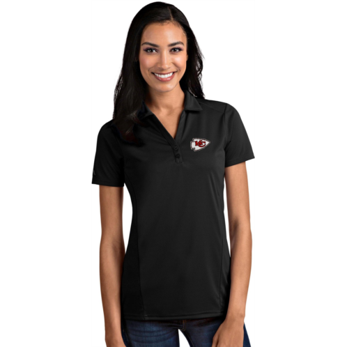 Antigua Womens Kansas City Chiefs Tribute Polo Shirt Black