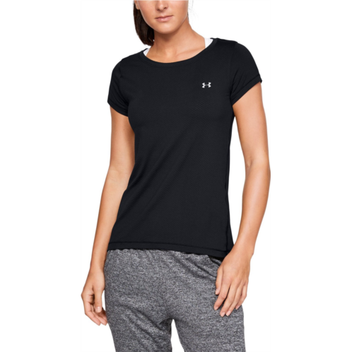 Under Armour Womens HeatGear Armour Short Sleeve T-shirt White / Metallic Silver