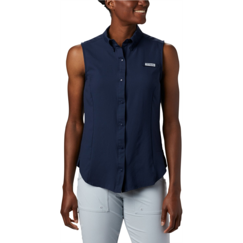 Columbia Sportswear Womens Tamiami Sleeveless Shirt Pink Dark 02