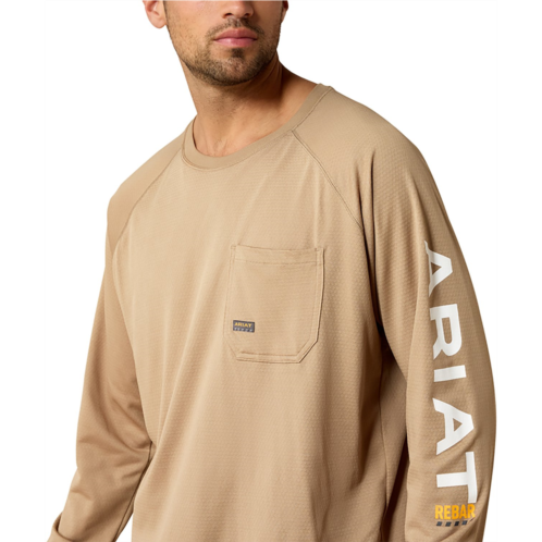 Ariat Mens Rebar HeatFighter Long Sleeve T-shirt Blue / Dark Blue
