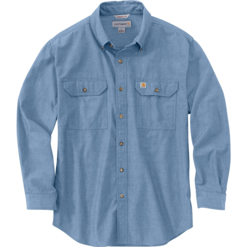 Carhartt Mens TW368 Original Fit Long Sleeve Shirt Dark Tan Chambray