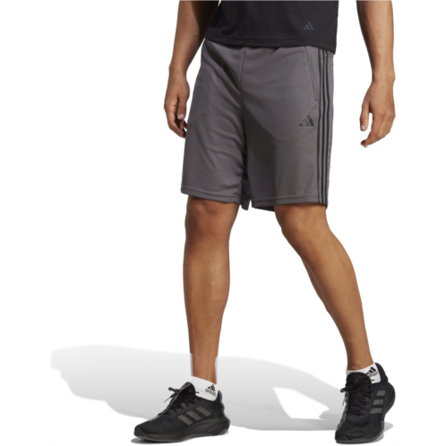 adidas Mens Train Essentials Pique 3-Stripes Training Shorts 9 in Black / Better Scarlet