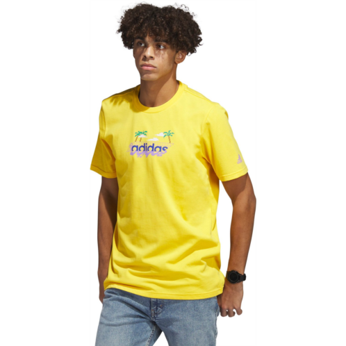adidas Mens LIN Graphic Short Sleeve T-shirt