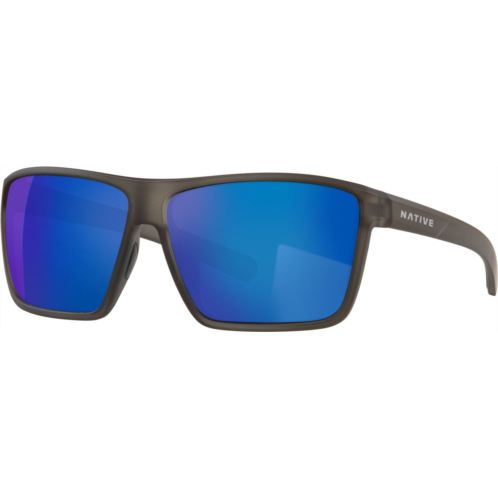 Native Eyewear Mens Wells XL Polarized Sunglasses Dark Grey / Blue