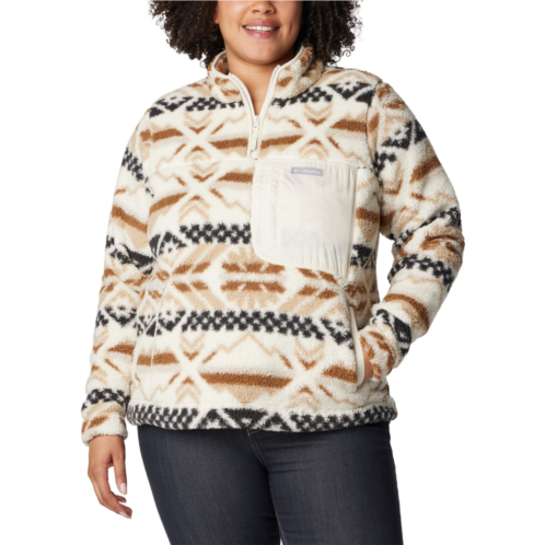 Columbia Sportswear Womens Plus West Bend 1/4 Zip Pullover Red Lily Checke