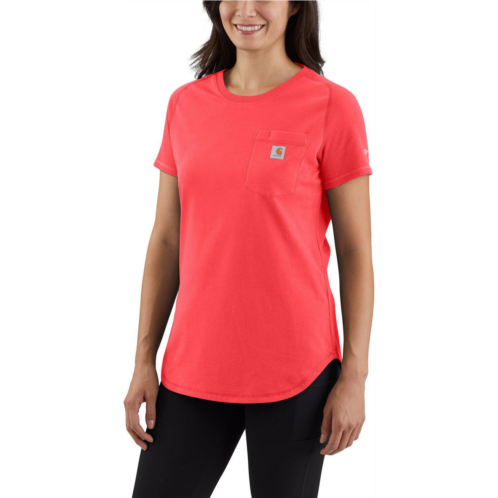Carhartt Womens Force Relaxed Fit Midweight Pocket T-shirt Dusty Olive