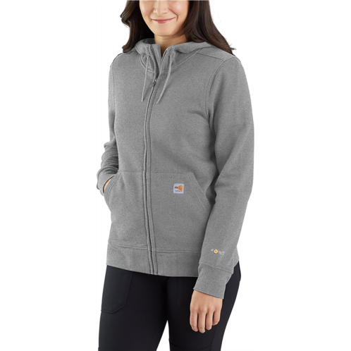 Carhartt Womens Flame-Resistant Force Relaxed Fit Midweight Hooded Full-Zip Sweatshirt Grey