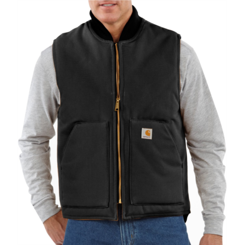 Carhartt Mens Rugged Fit Firm Duck Insulated Rib Collar Vest Carhartt Brown
