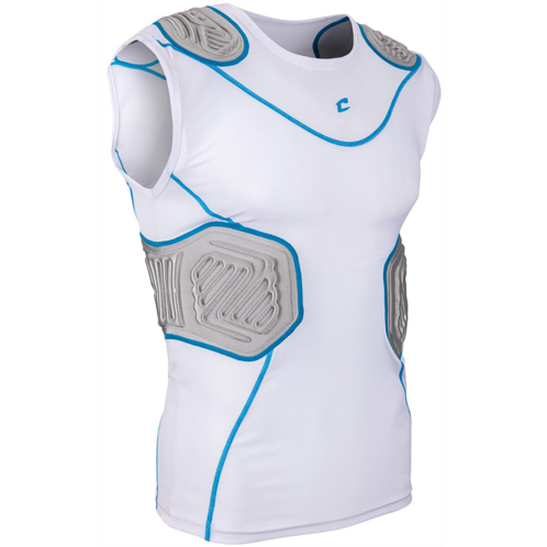 Champro Kids Bull Rush Football Padded Compression Shirt Charcoal / Blue