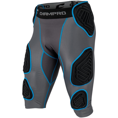 Champro Kids Bull Rush 7-Pad Integrated Girdle Charcoal / Blue