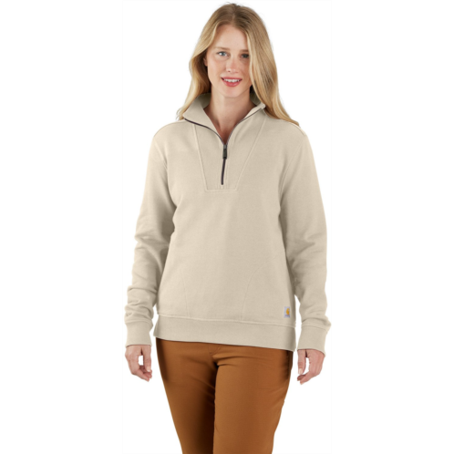 Carhartt Womens TENCEL Fiber Series Relaxed Fit 1/2 Zip Sweatshirt Rose Tint