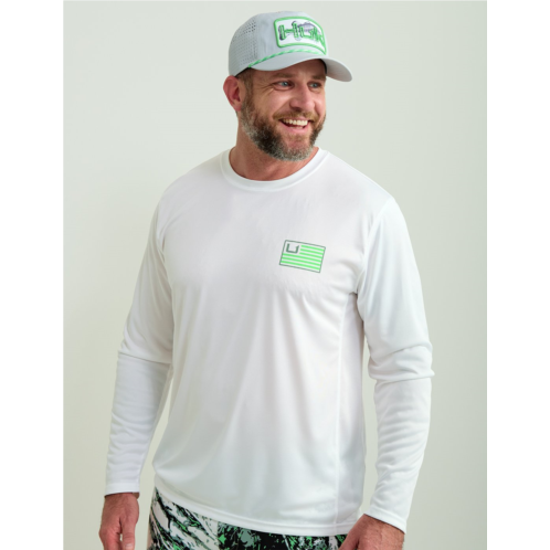 Huk Mens Huk and Bars Pursuit Performance Crewneck Long Sleeve T-shirt
