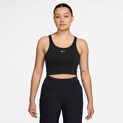 Nike Womens Nike Tempo Dri-FIT Medium Support Crop Tank Sports Bra Medium Green 01