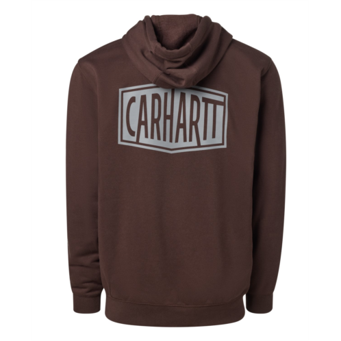 Carhartt Mens Logo Graphic Midweight Hoodie Dark Brown 01