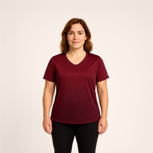 BCG Womens Ombre V-Neck Plus Size Training T-shirt Dk Shadow/ Cilantro