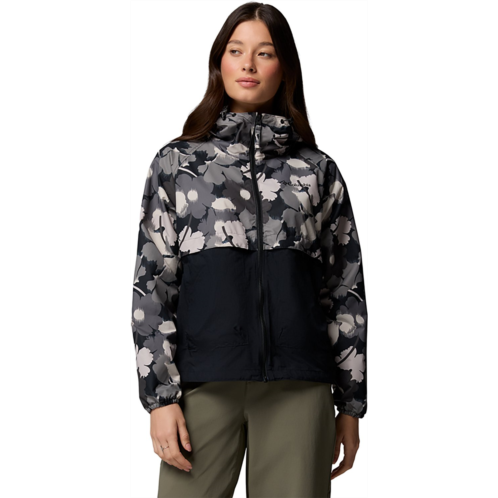 Columbia Sportswear Womens Spire Valley Printed Windbreaker Black / Beige