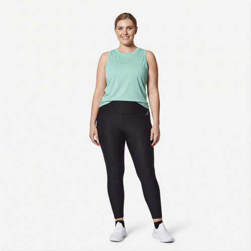 BCG Womens Athletic High Rise Side Pockets TC Leggings Caviar