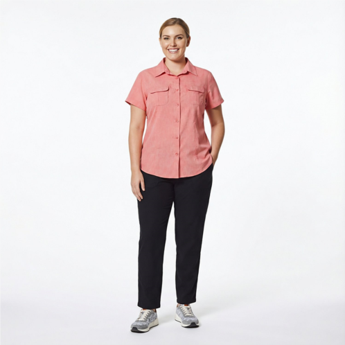 Magellan Outdoors Womens Aransas Pass Heathered Fishing Top Sugar Coral