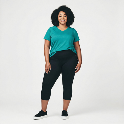 BCG WOMENS Plus Size Tummy Control Cropped Leggings