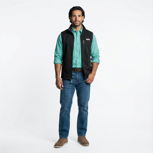 Magellan Outdoors MENS Campfire Sweater Fleece Vest CAVIAR HEATHER
