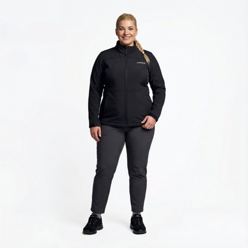 Magellan Outdoors Womens Hickory Canyon Softshell Plus Size Jacket Caviar