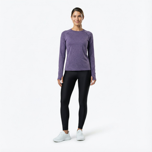 BCG Womens SMLS Rib Long Sleeve T-shirt White